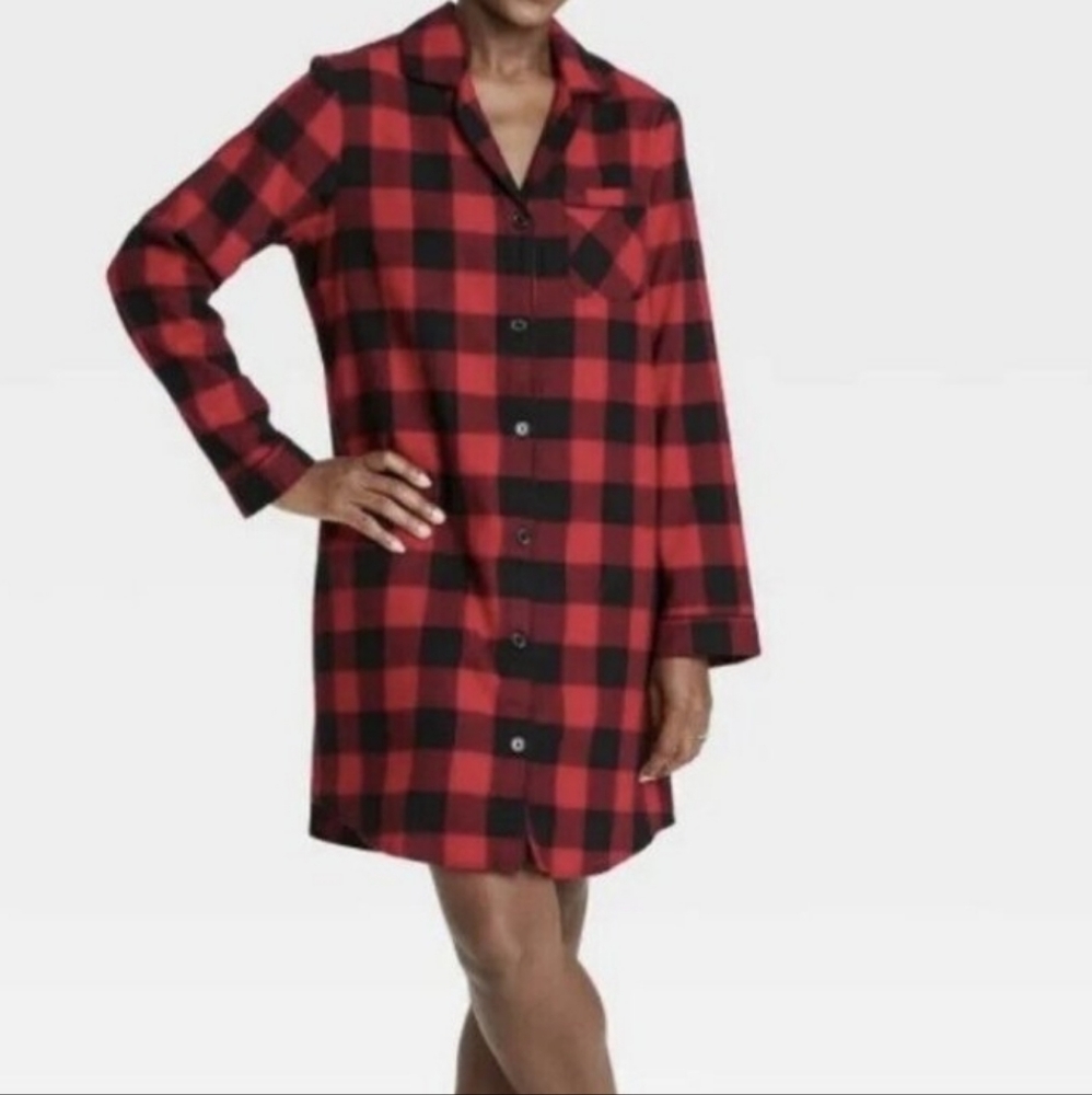 Wondershop Target Womans Flannel Buffalo Check Sleep Dress Nightgown in Size XXL